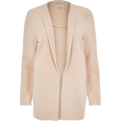 Light pink textured blazer jacket